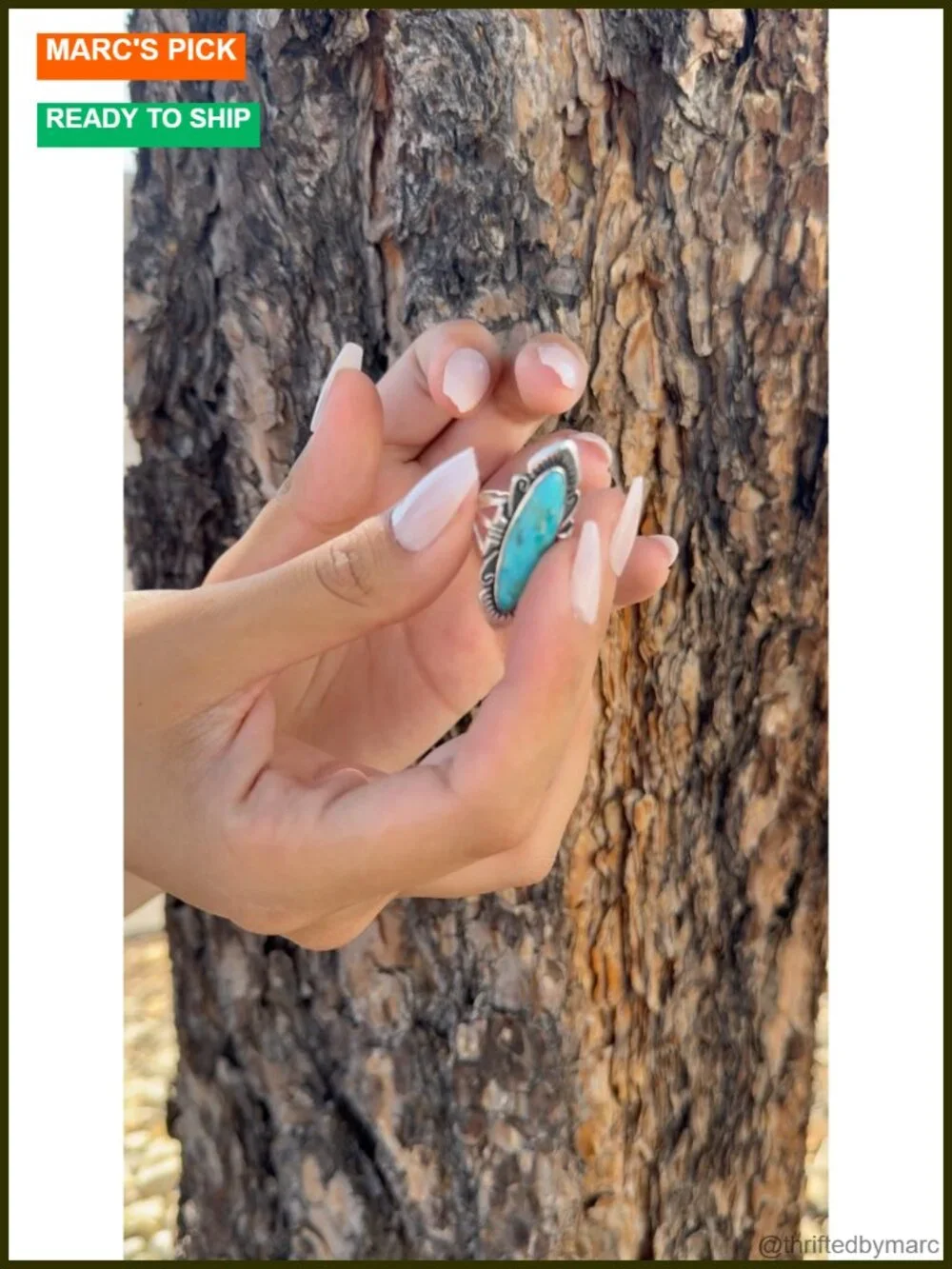 Sterling Silver 925 Turquoise Statement Ring Natural Gemstone
